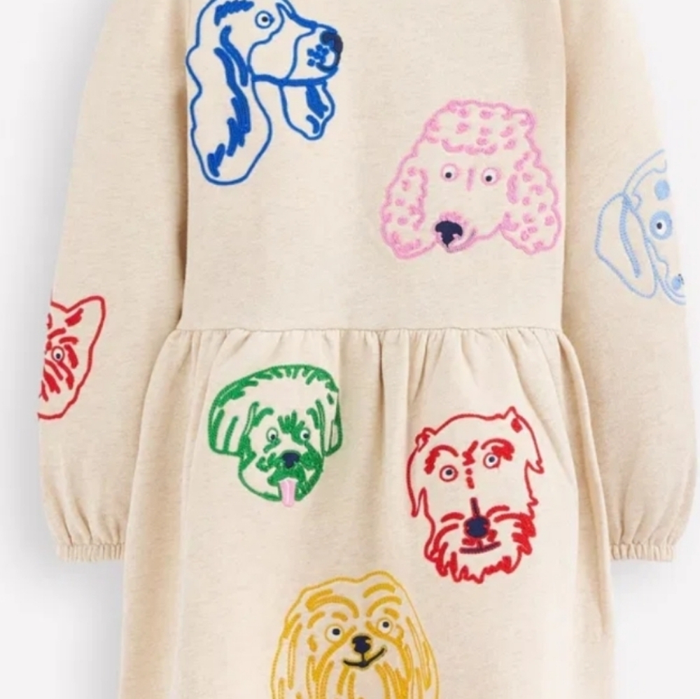 Boden Beige Top with Blue and Pink Dog Motif - Picture 5 of 7